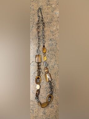 Chico's long brown and tan neckless
